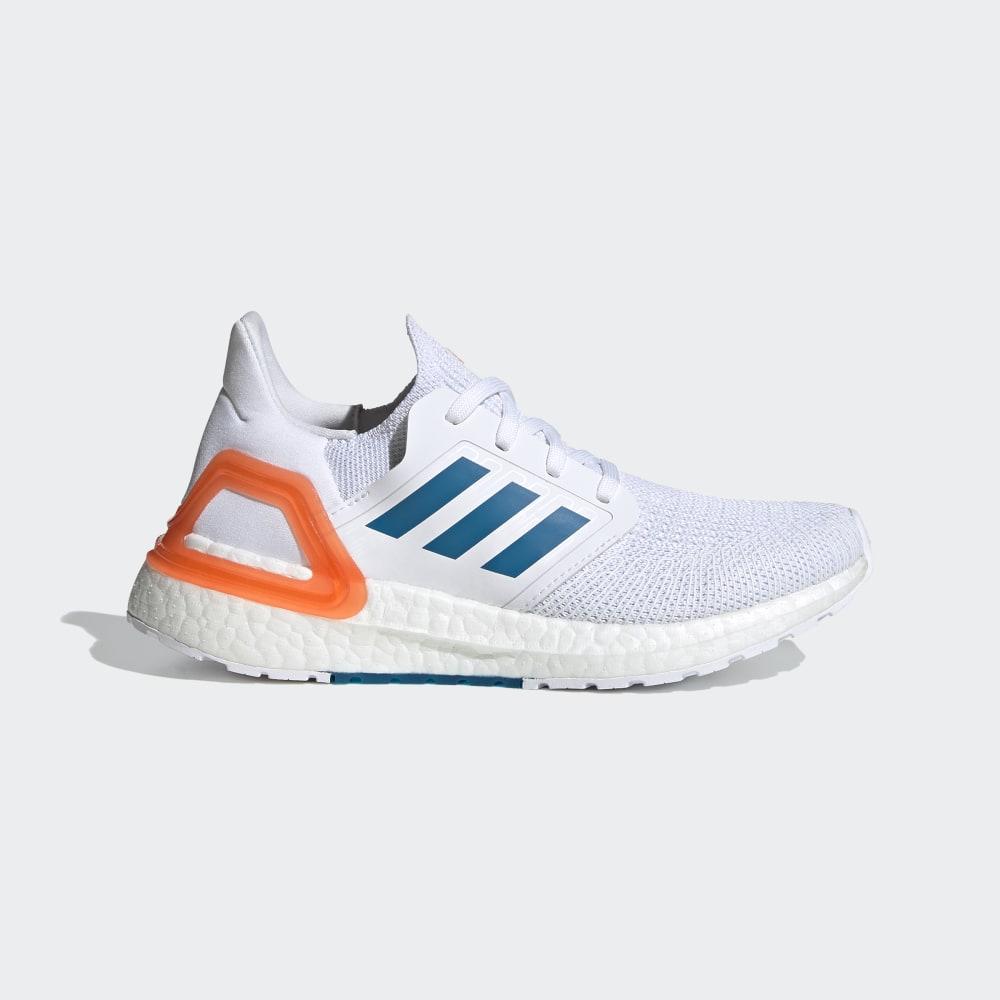 Adidasi Alergare Adidas Ultraboost 20 Primeblue Fete Romania - Albi/Albastri/Portocalii EG4820